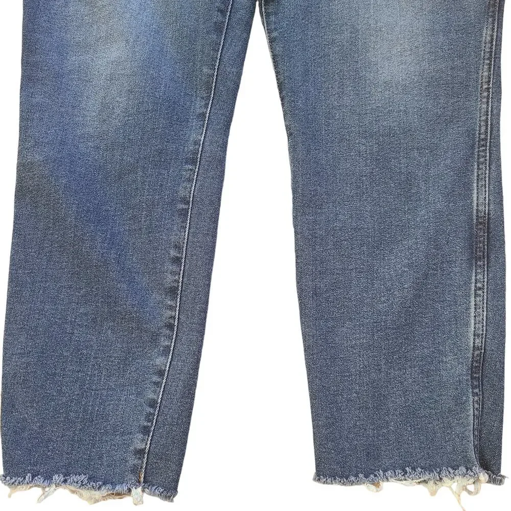 EVERLANE The Vintage Skinny Button Fly High Waist Raw Hem Ankle Jeans Women's 32 - Picture 6 of 12
